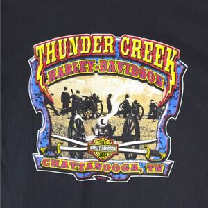 Harley Davidson Motorcycles T-Shirt Large Black Thunder Creek Chattanooga TN USA